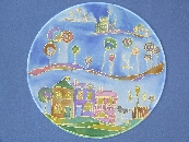 Kézzel festett selyemkép